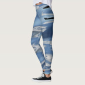 Blaues abstraktes Muster Leggings (Links)
