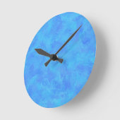 Blaues Abstraktes Muster Runde Wanduhr (Winkel)