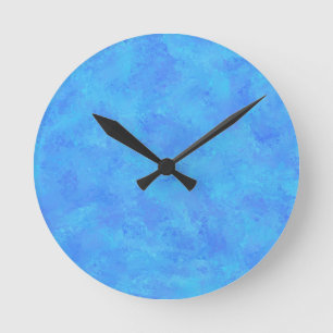 Blaues Abstraktes Muster Runde Wanduhr