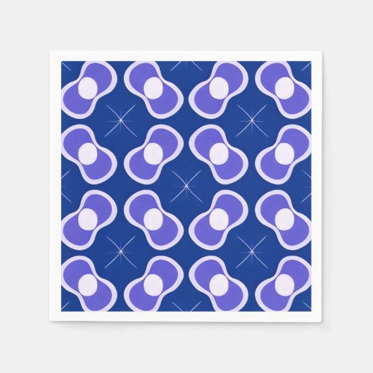 Blaues abstraktes Muster Serviette (Vorderseite)