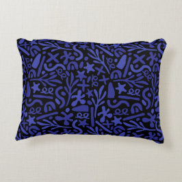 blaues abstraktes nahtloses Muster Dekokissen