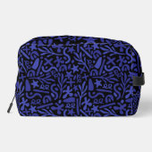 blaues abstraktes nahtloses Muster Waschbeutel (Rückseite)