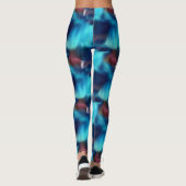 Blaues Abstraktes Pinselstrichmuster Leggings (Rückseite)