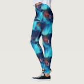 Blaues Abstraktes Pinselstrichmuster Leggings (Links)