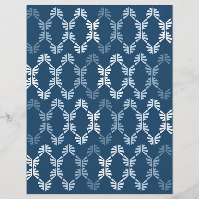 Blaues abstraktes Scrapbook-Papier (Vorderseite)