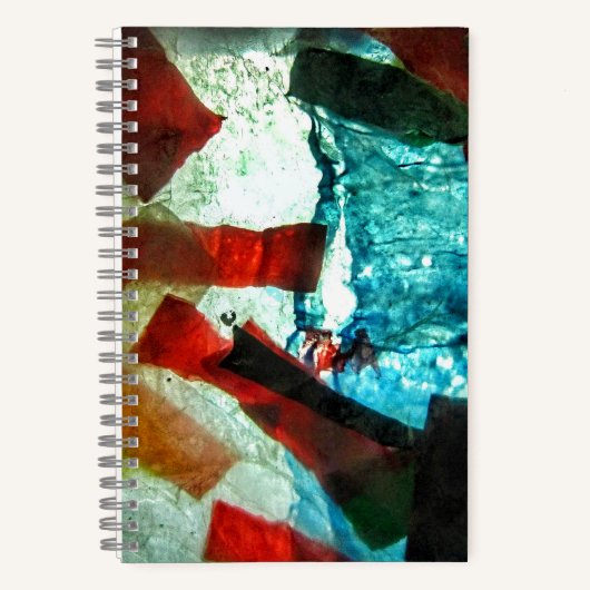 Blaues abstraktes Spiralbuch, Blauer Sprinkle Notizblock (Vorderseite)