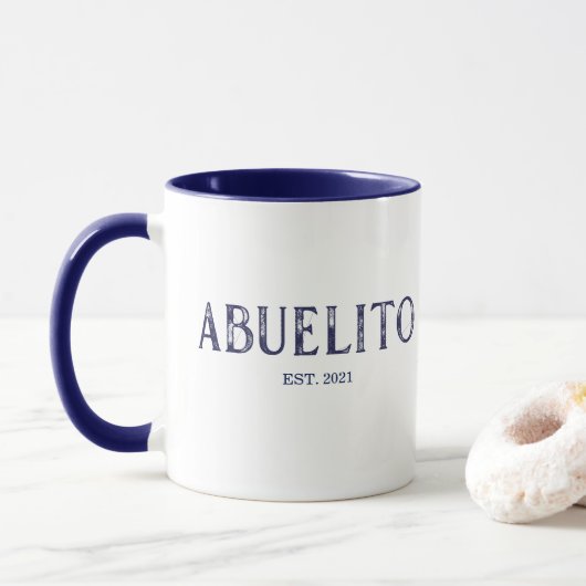Blaues Abuelito-Jahr Tasse (Mit Donut)