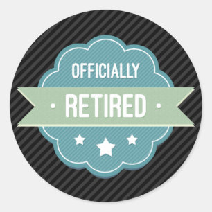 Blaues Abzeichen offiziell zurückgezogen Runder Aufkleber