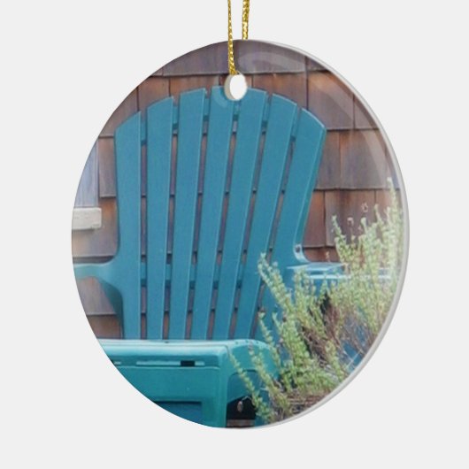 Blaues Adirondack Keramik Ornament (Links)