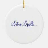 Blaues Adirondack Keramik Ornament (Hinten)