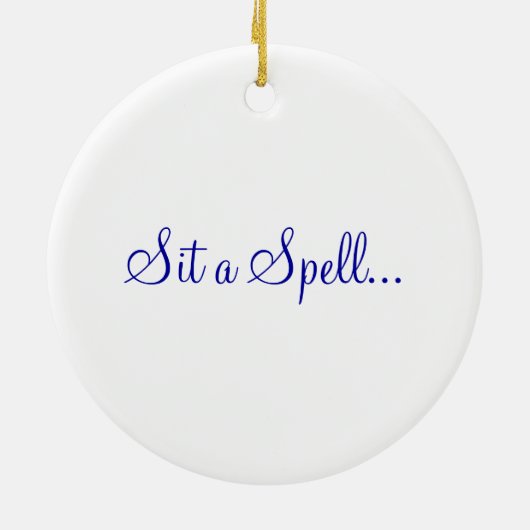 Blaues Adirondack Keramik Ornament (Hinten)