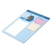 Blaues Afro Einhorn Notizblock (angewinkelt)