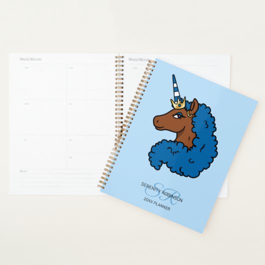 Blaues Afro-Einhorn Planer (Anzeige)