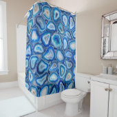 Blaues Agate Geodes-Kristall-Muster Duschvorhang (Beispiel)