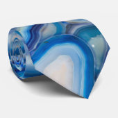 Blaues Agate Geodes-Kristall-Muster Krawatte (Gerollt)
