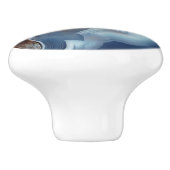 Blaues Agate-Muster Keramikknauf (Seitenansicht)