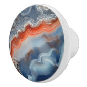 Blaues Agate-Muster Keramikknauf (Rechts)