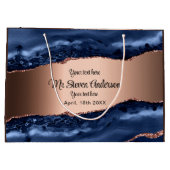 Blaues Agerkupfer Große Geschenktüte (Rückseite)