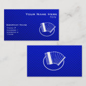 Blaues Akkordeon Visitenkarte (Vorne/Hinten)