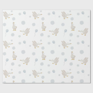 Blaues Albernes Gänsewackelpapier Geschenkpapier
