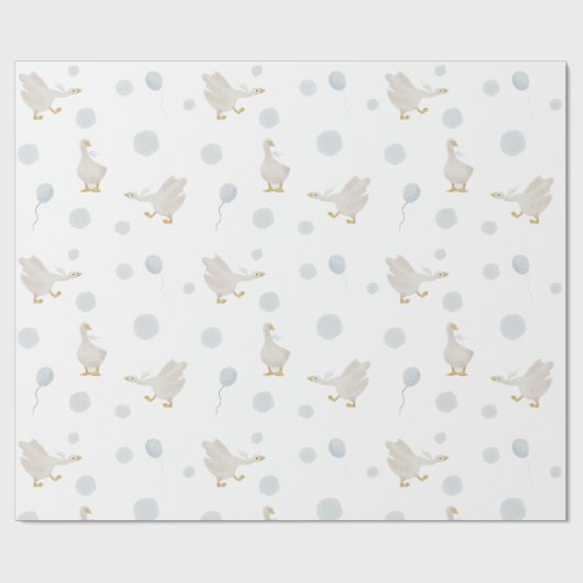 Blaues Albernes Gänsewackelpapier Geschenkpapier (Flach)