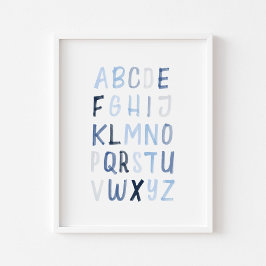 Blaues Alphabet-Poster Poster