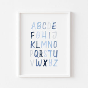 Blaues Alphabet-Poster Poster