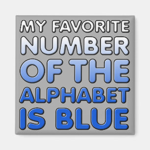 Blaues Alphabet Zahl Lustiger Kühlschrankmagnet