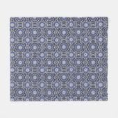 Blaues, altes islamisches Mandala-Muster Fleecedecke (Vorderseite (Horizontal))