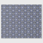 Blaues, altes islamisches Mandala-Muster Geschenkpapier (Flach)