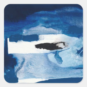 Blaues Amore II Quadratischer Aufkleber