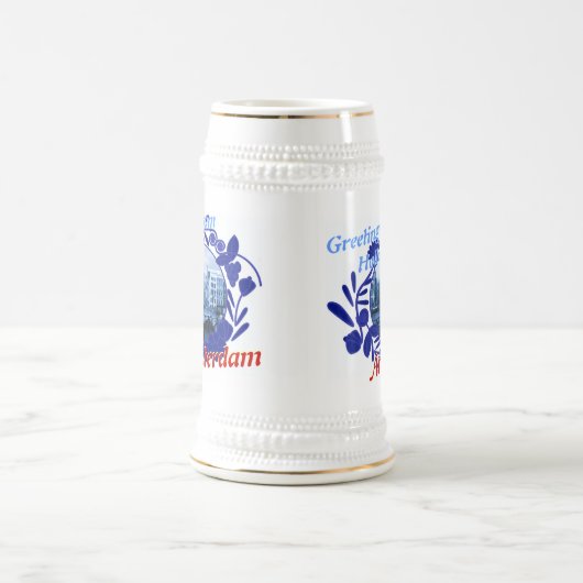 Blaues Amsterdam Holland Bier Stein Delfts Bierglas (Mittel)