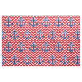 Blaues Anker-nautischmonogramm mit Zickzack Stoff (Fat Quarter (45,7 x 55,9 cm))