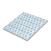 Blaues Anker-Pastellmuster Fliese (Seite)