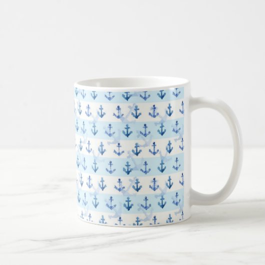 Blaues Anker-Pastellmuster Kaffeetasse (Rechts)