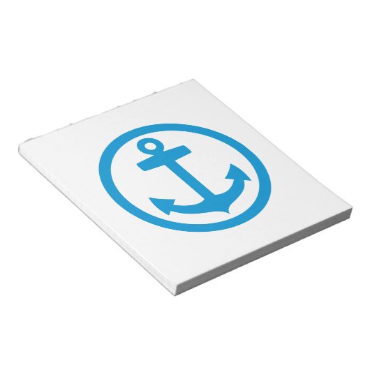 Blaues Ankerlogo Notizblock (angewinkelt)