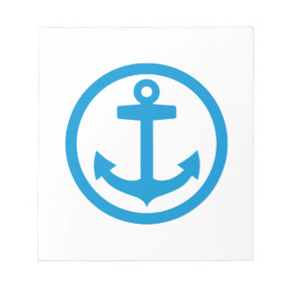 Blaues Ankerlogo Notizblock