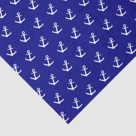 Blaues Ankermuster der Nautik Seidenpapier (Ausschnitt)