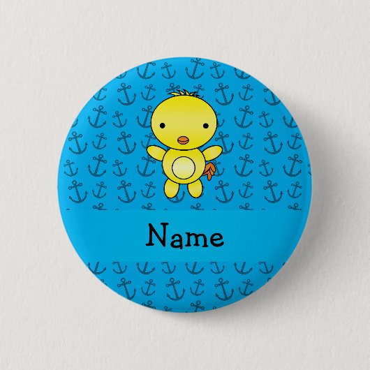 Blaues Ankermuster des personalisierten Button (Vorderseite)