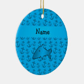 Blaues Ankermuster des personalisierten Keramikornament (Rechts)
