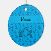 Blaues Ankermuster des personalisierten Keramikornament (Links)