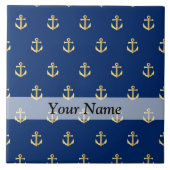 Blaues Ankermuster Fliese (Vorderseite)