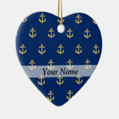 Blaues Ankermuster Keramik Ornament (Rechts)