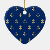 Blaues Ankermuster Keramik Ornament (Hinten)
