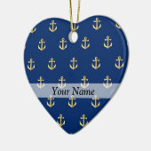Blaues Ankermuster Keramik Ornament (Links)