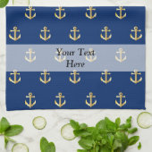 Blaues Ankermuster Küchentuch (Gefaltet)