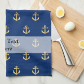 Blaues Ankermuster Küchentuch (Viertel Falte)