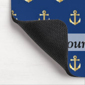 Blaues Ankermuster Mousepad (Ecke)