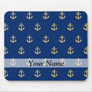 Blaues Ankermuster Mousepad