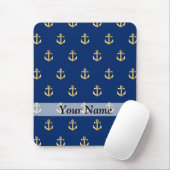 Blaues Ankermuster Mousepad (Mit Mouse)